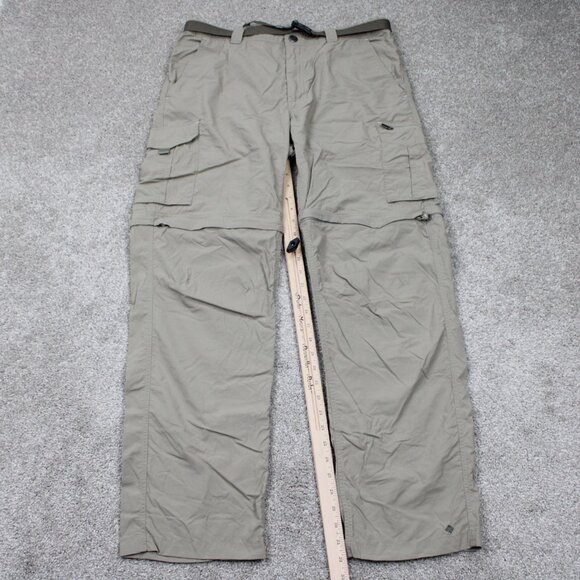 Columbia Silver Ridge Convertible Pants Mens 38x32 Beige Belted Cargo Omni-Shade - Picture 3 of 16